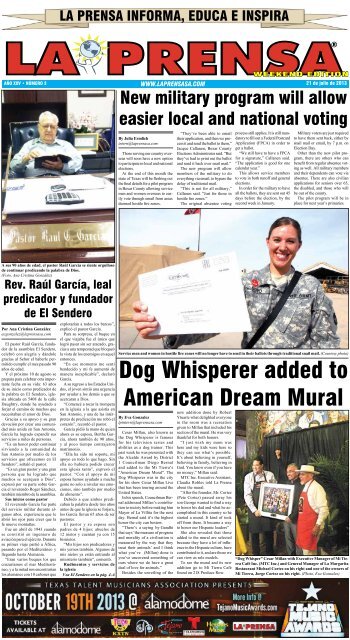 Dog Whisperer added to American Dream Mural - La Prensa De